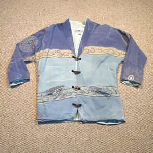 Vintage The Daily Planet Jacket Blazer Womens M Artsy Boho Tie Dye Pockets